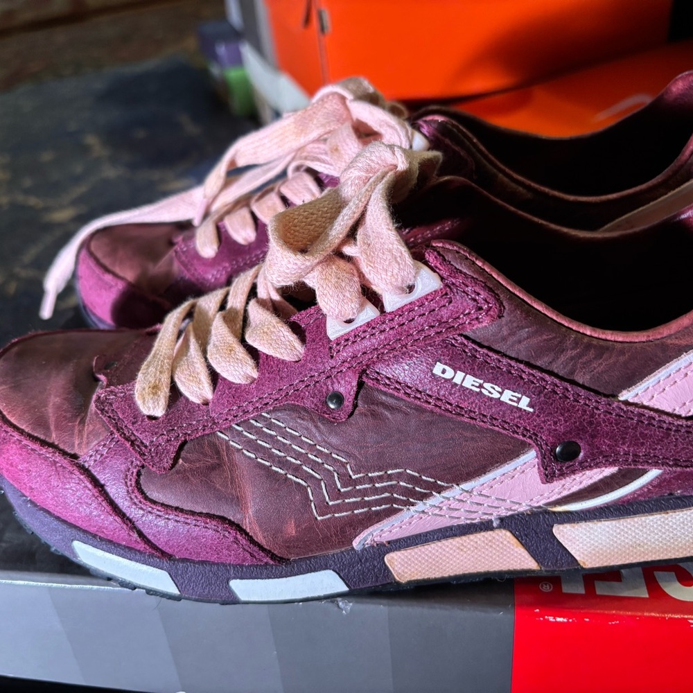 Diesel Purple Sneakers Retro Design Suede